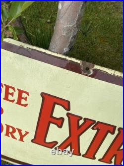 Vintage antique Enamel Advertising Sign Lyons Coffee Tea Old kitchen drink cafe