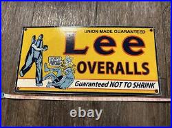 Vintage antique interior sign board Lee overalls Lee overalls Enamel sign