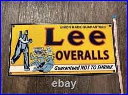 Vintage antique interior sign board Lee overalls Lee overalls Enamel sign
