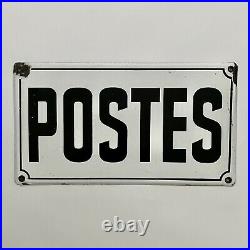 Vintage antique old french enamel sign post postes