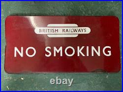 Vintage british railway enamel signs, No Smoking