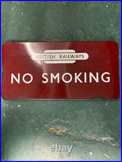 Vintage british railway enamel signs, No Smoking