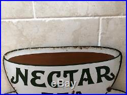 Vintage c1920s Nectar Tea Railway Station Advertising Enamel Sign