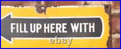 Vintage c1930s double sided National Benzole Petrol Oil Enamel Advertising Sign