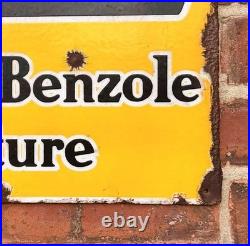 Vintage c1930s double sided National Benzole Petrol Oil Enamel Advertising Sign
