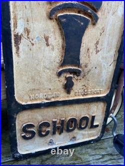 Vintage c1950s Pre Worboys SCHOOL Alloy Road Sign Not Enamel Advertising