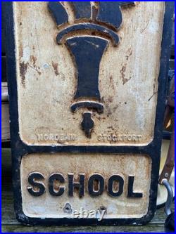 Vintage c1950s Pre Worboys SCHOOL Alloy Road Sign Not Enamel Advertising