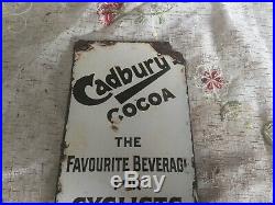 Vintage cadburys Cocoa Enamel Finger Plate Dug Yesterday