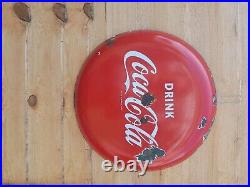Vintage coca cola enamel sign