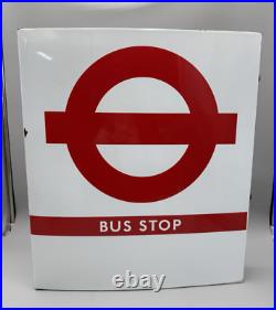 Vintage double sided enamel Bus Stop sign. 53cm x 45cm Vintage double sided enamel Bus Stop sign. 53cm x 45cm