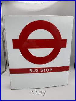 Vintage double sided enamel Bus Stop sign. 53cm x 45cm
