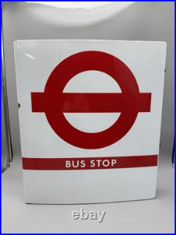 Vintage double sided enamel Bus Stop sign. 53cm x 45cm
