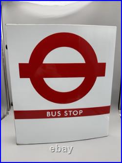 Vintage double sided enamel Bus Stop sign. 53cm x 45cm Vintage double sided enamel Bus Stop sign. 53cm x 45cm