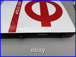 Vintage double sided enamel Bus Stop sign. 53cm x 45cm Vintage double sided enamel Bus Stop sign. 53cm x 45cm