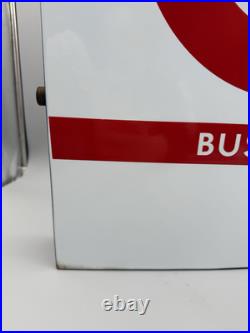 Vintage double sided enamel Bus Stop sign. 53cm x 45cm Vintage double sided enamel Bus Stop sign. 53cm x 45cm