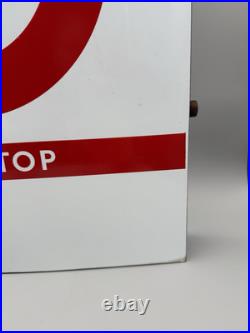Vintage double sided enamel Bus Stop sign. 53cm x 45cm Vintage double sided enamel Bus Stop sign. 53cm x 45cm