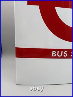 Vintage double sided enamel Bus Stop sign. 53cm x 45cm Vintage double sided enamel Bus Stop sign. 53cm x 45cm