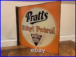 Vintage double sided enamel advertising sign