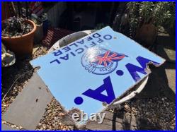 Vintage double sided enamel shop sign'W. A The Wireless Association Dealer