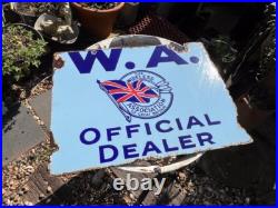 Vintage double sided enamel shop sign'W. A The Wireless Association Dealer