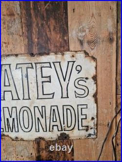 Vintage enamel Bateys Lemonade sign, absolutely 100% original
