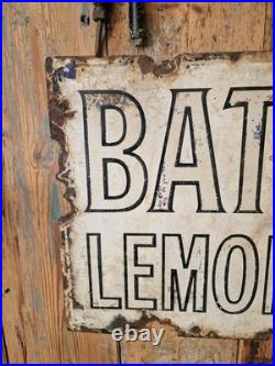 Vintage enamel Bateys Lemonade sign, absolutely 100% original