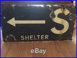 Vintage enamel air raid shelter WW2 sign