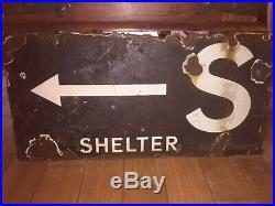 Vintage enamel air raid shelter WW2 sign