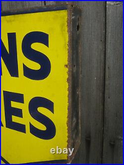 Vintage enamel double-sided LYONS CAKES advertising sign 15.5 x 17.5