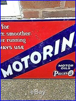 Vintage enamel motorine oil sign