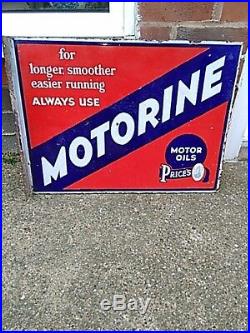 Vintage enamel motorine oil sign