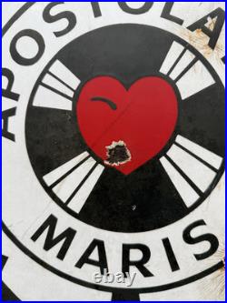 Vintage enamel sign APOSTOLATUS MARIS Ship Port 41cm x 51cm Vintage enamel sign APOSTOLATUS MARIS Ship Port 41cm x 51cm