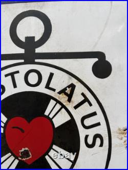 Vintage enamel sign APOSTOLATUS MARIS Ship Port 41cm x 51cm Vintage enamel sign APOSTOLATUS MARIS Ship Port 41cm x 51cm