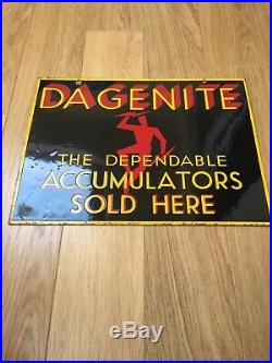 Vintage enamel sign DAGENITE ACCUMULATORS