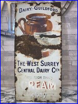 Vintage enamel sign- Dairy Guildford, The West Surrey Central Dairy Cos