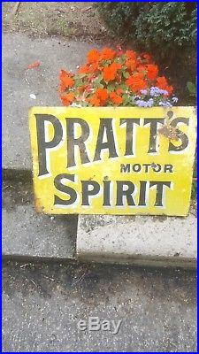 Vintage enamel sign Pratts motor spirit