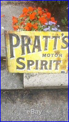 Vintage enamel sign Pratts motor spirit