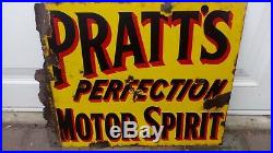 Vintage enamel sign Pratts perfection motor spirit