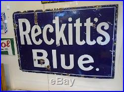 Vintage enamel sign Reckitts blue
