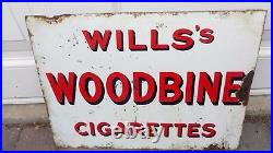 Vintage enamel sign for Wills's Woodbine cigarettes
