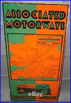 Vintage enamel sign in excellent condition Associated Motorways Booking Office
