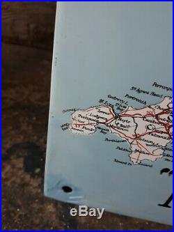 Vintage enamel sign of FIRESTONE MAP England
