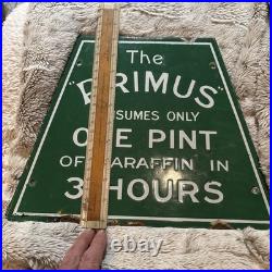 Vintage enamel signs original The Primus Consumes One Pint 3 Hours