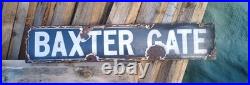 Vintage enamel street sign / Baxter Gate / Doncaster interest