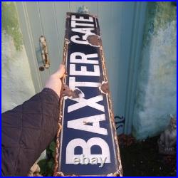Vintage enamel street sign / Baxter Gate / Doncaster interest