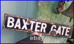 Vintage enamel street sign / Baxter Gate / Doncaster interest