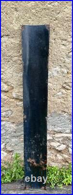 Vintage enamel water river depth gauge sign 1m x 15cm cobalt blue white