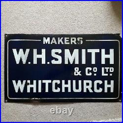 Vintage enamelled sign W. H. Smith Whitchurch