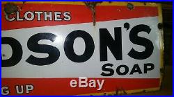 Vintage hudsons soap enamel sign