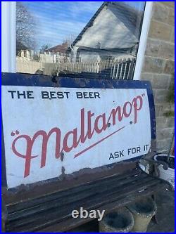 Vintage large enamel sign/ maltanop / man cave sign